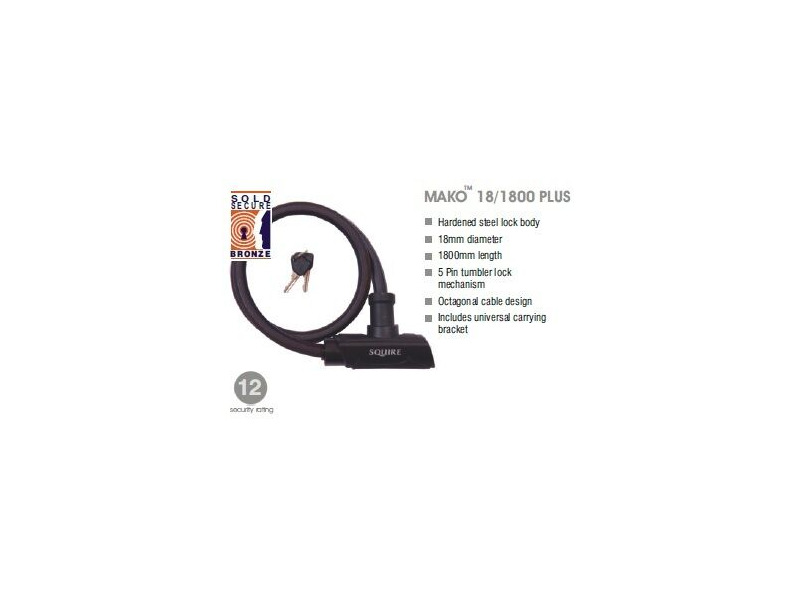 SQUIRE Mako Plus cable lock 18mm x 1800mm click to zoom image