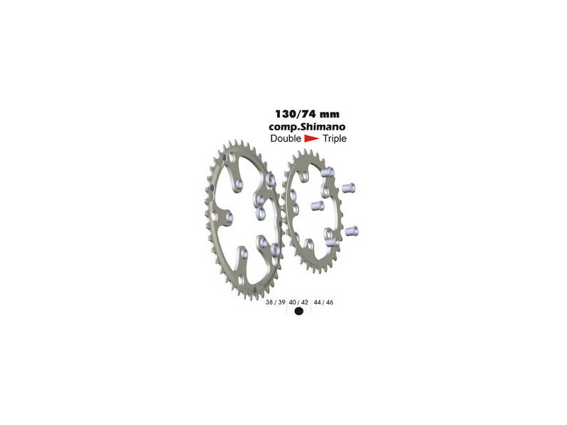 STRONGLIGHT 130/74 BCD Triple Adaptor Chainring click to zoom image