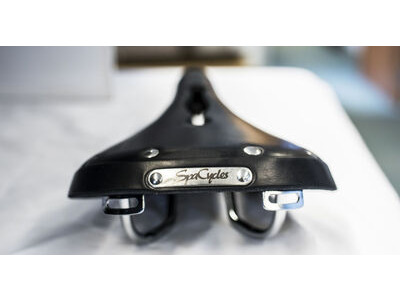 SPA CYCLES Nidd Open Leather Saddle  Black without synthetic backing  click to zoom image
