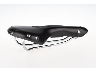 SPA CYCLES Aire Open Titanium Leather Saddle  Black without synthetic backing  click to zoom image