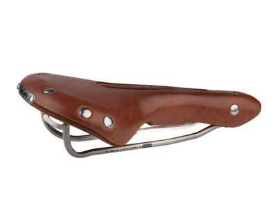 SPA CYCLES Aire Open Titanium Leather Saddle  Brown without synthetic backing  click to zoom image