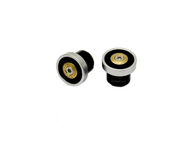 GILLES BERTHOUD Anodised/Black Leather Bar End Plug (single)