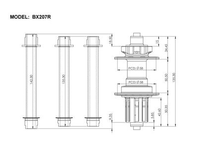 BITEX BX207R Heavy-Duty Rear Hub click to zoom image